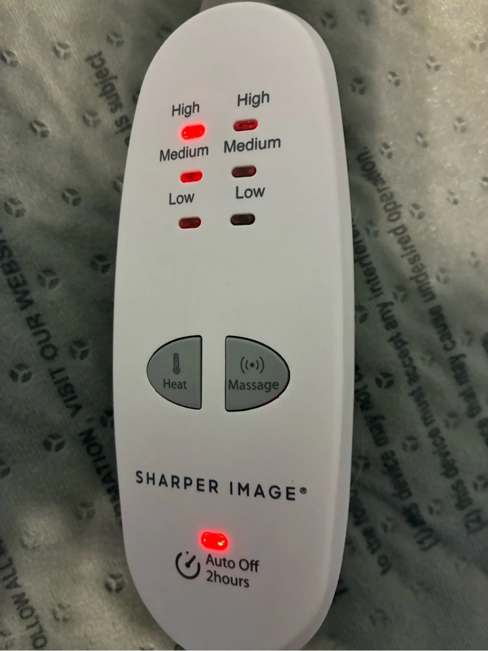 Sharper Image Calming Heat Pad w/Massage in Gray
